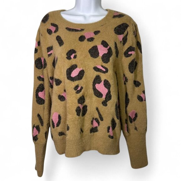 Dolan Left Coast Nina Leopard Eyelash Sweater - Picture 2 of 8